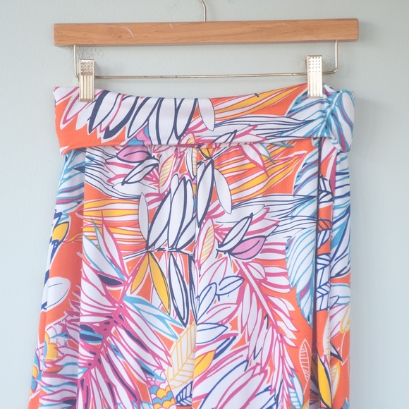 Buckhead Betties Orange Tropical Palm Print Casual Beach Palazzo Pants - Picture 9 of 9